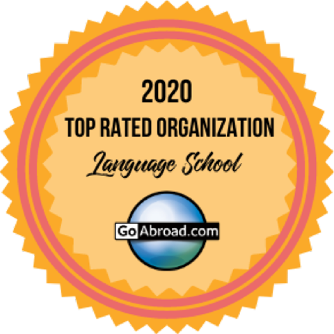 2020 GoAbroad.com award seal designates a top-rated language school.